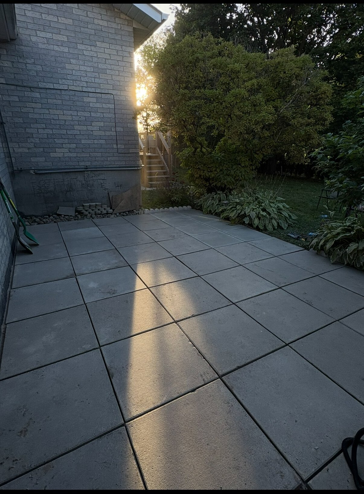 Pearl Improvements patio at golden hour — GTA build