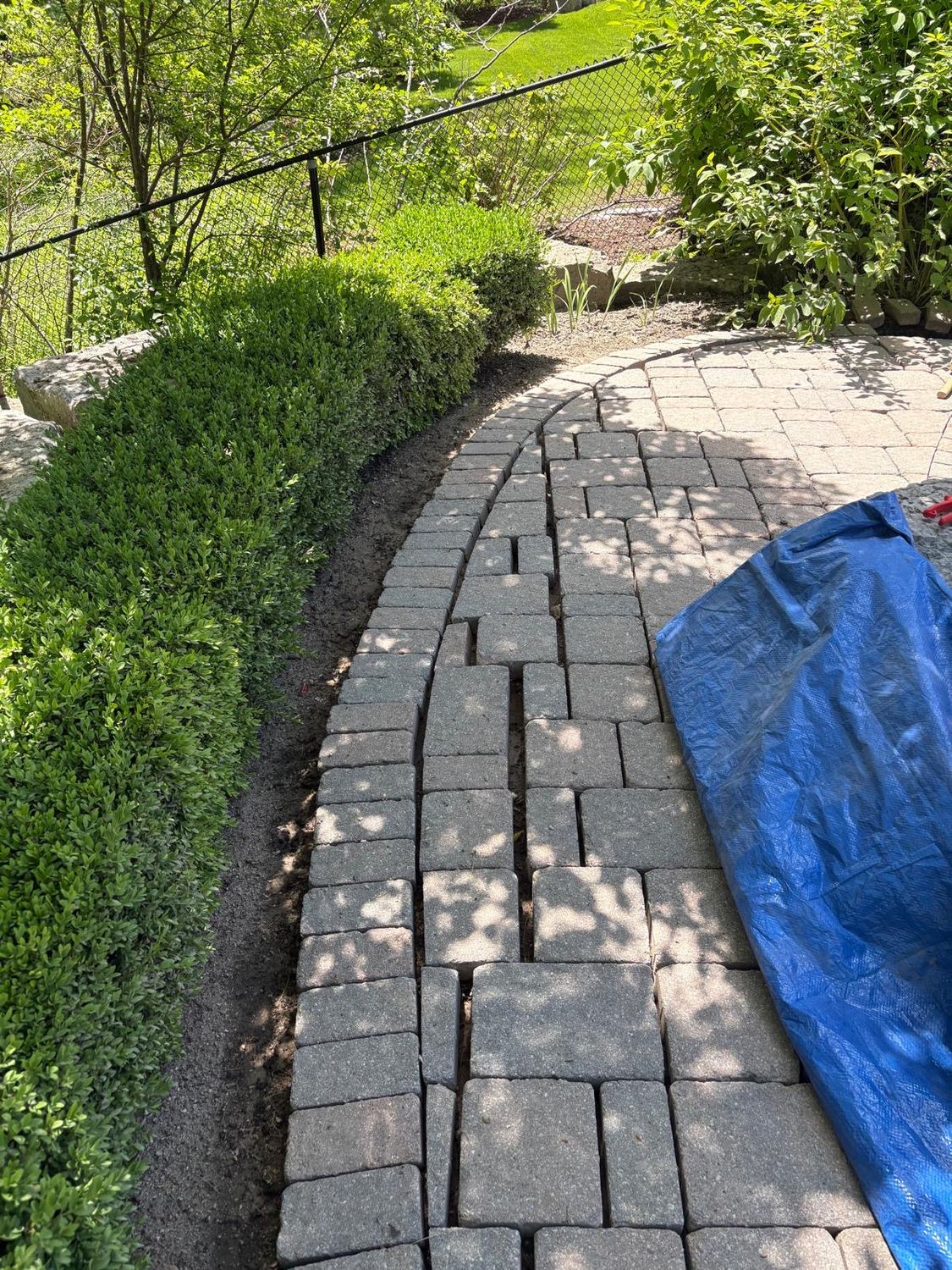 Pool-side interlock before restoration — shifted and uneven